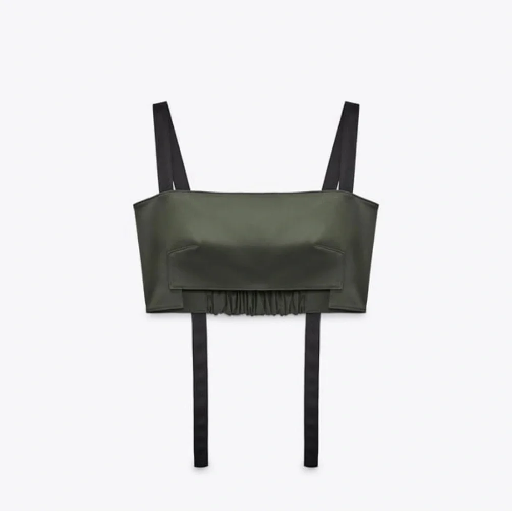 Zara Khaki wool crop top - Picture 4 of 5